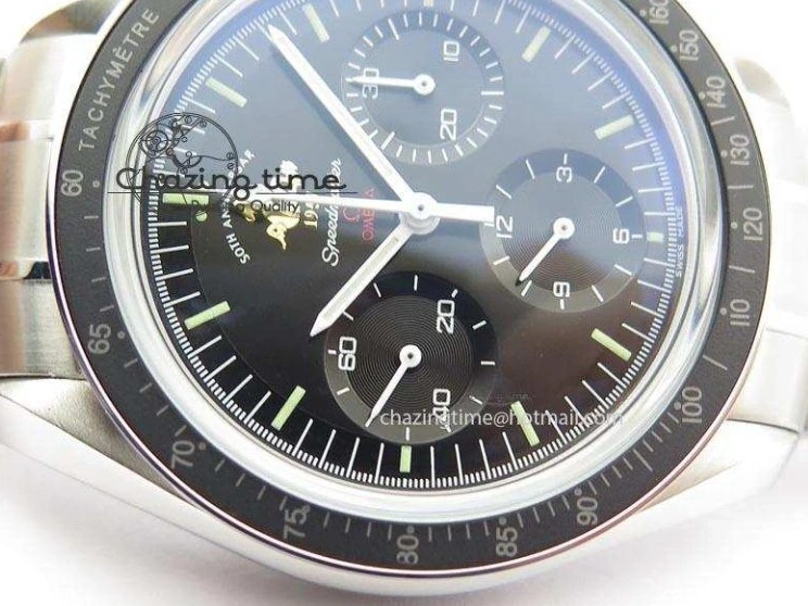 0516 Refined Speedmaster 50th Anniversary Black Dial On SS Bracelet 8232